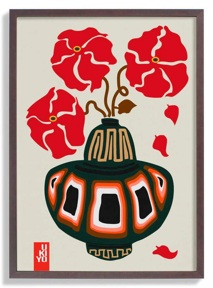 Ukiyo Vase Flower Greige by Frances Collett - Image 7