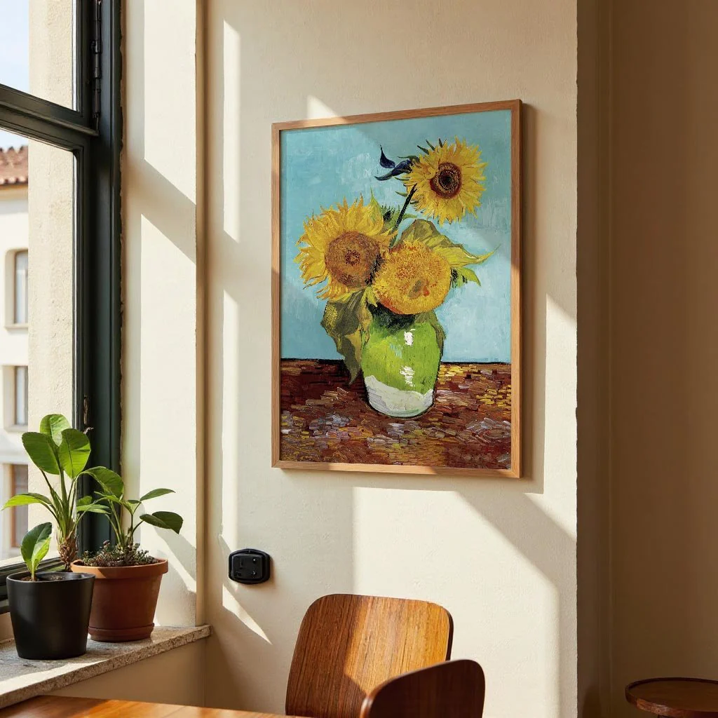Vase with Three Sunflowers by Van Gogh - Image 2