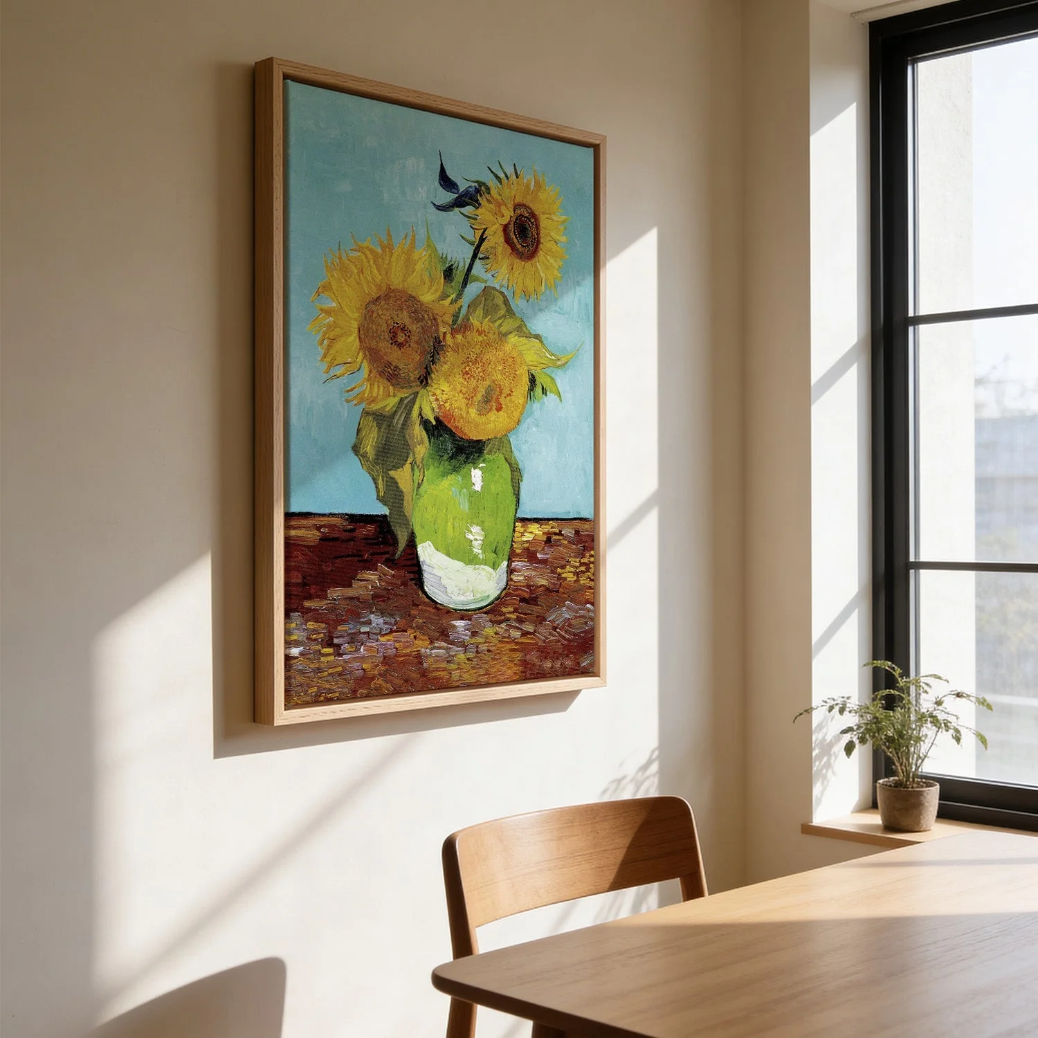 Vase with Three Sunflowers by Van Gogh - Image 3