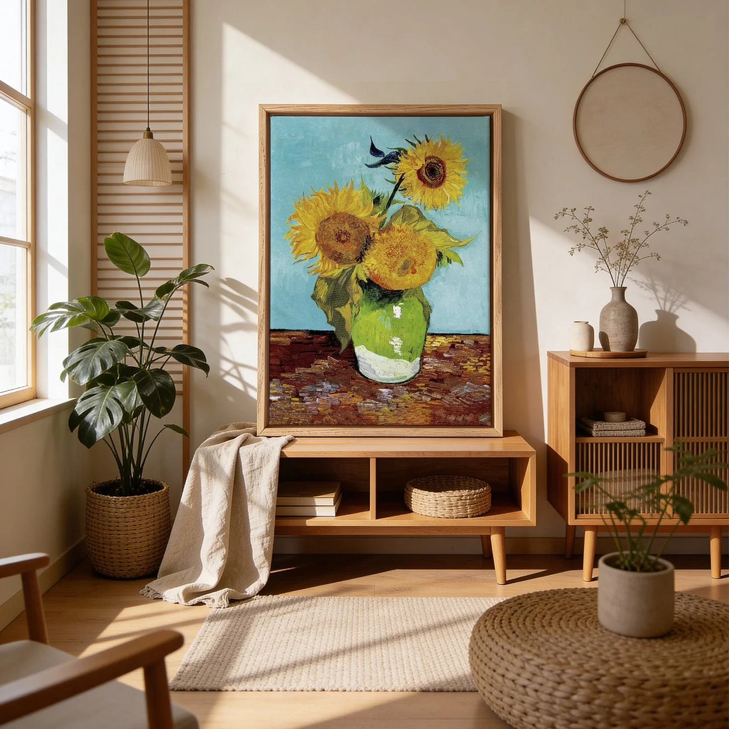 Vase with Three Sunflowers by Van Gogh - Image 4