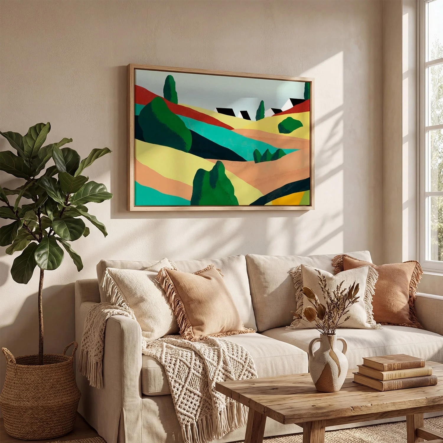 Vibrant Hillside Village by Little Dean - Image 4