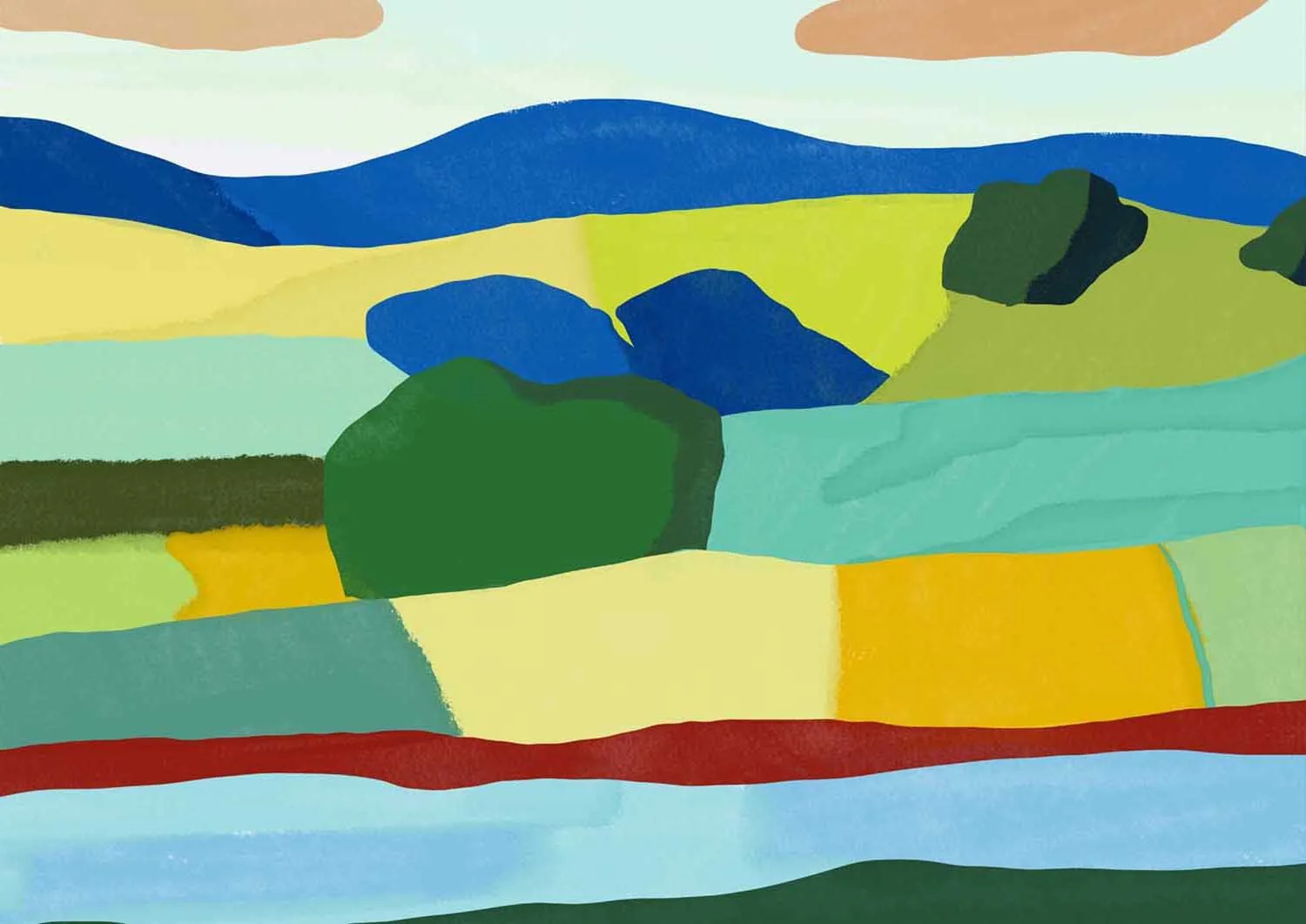 Vibrant Patchwork Fields by Little Dean - Image 7