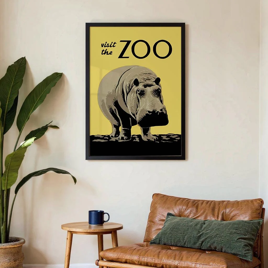 Visit the Zoo Vintage Hippo - Image 3