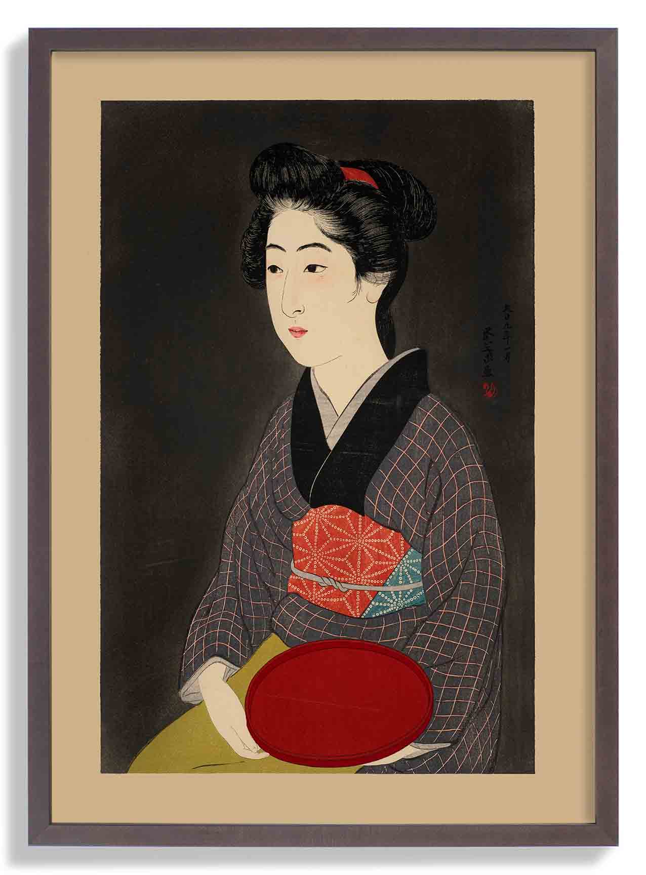 Waitress with a Red Traya Maid by Gōyo Hashiguchi - Image 6