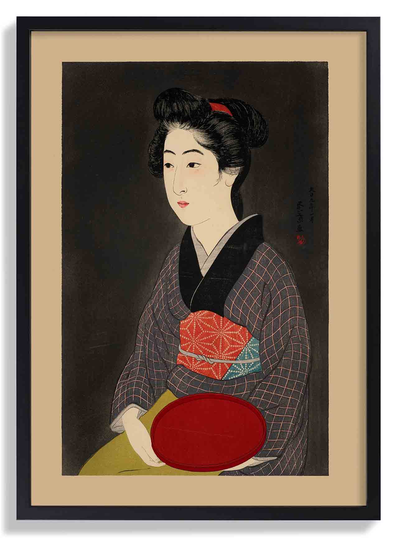 Waitress with a Red Traya Maid by Gōyo Hashiguchi - Image 7
