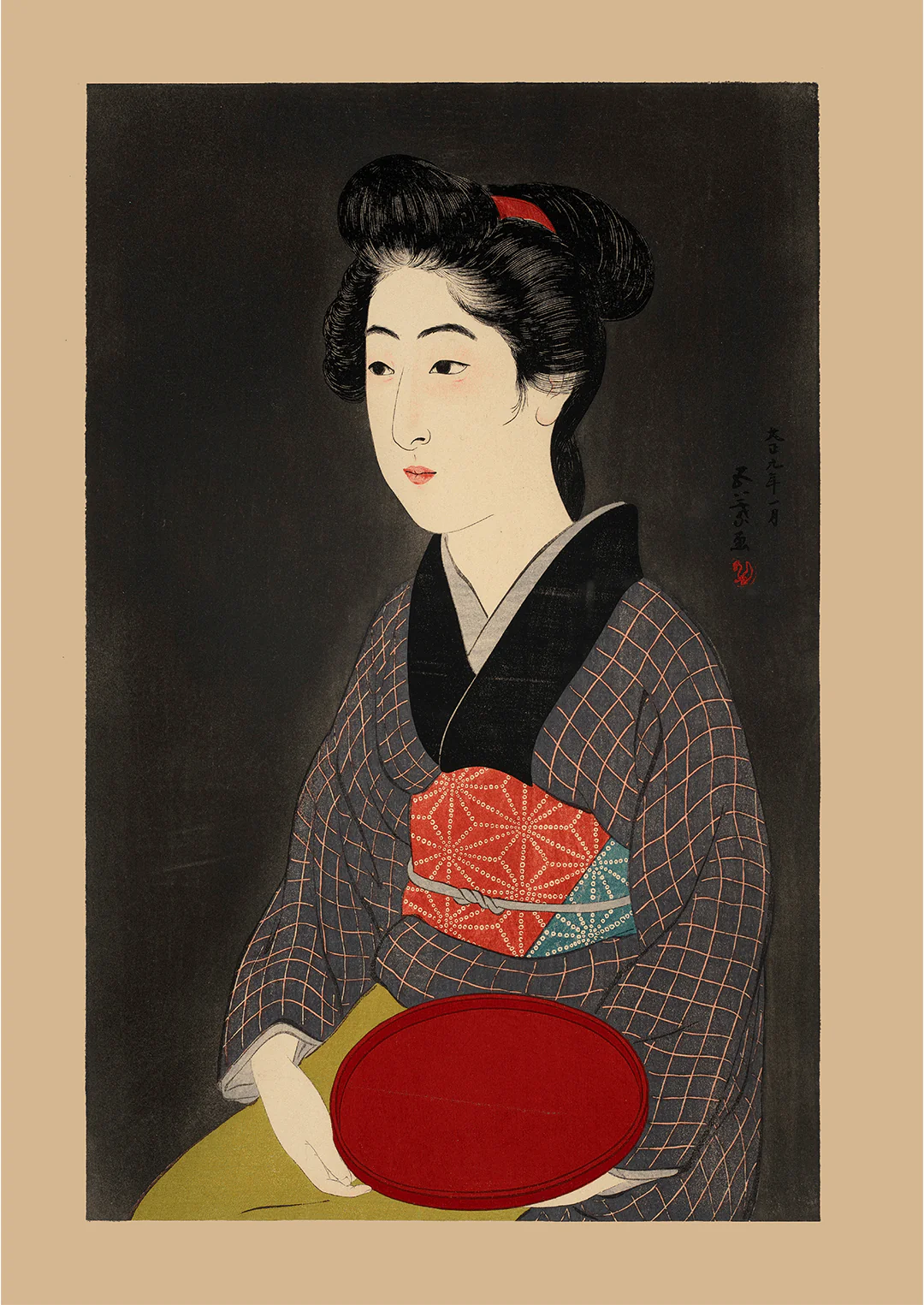 Waitress with a Red Traya Maid by Gōyo Hashiguchi - Image 8