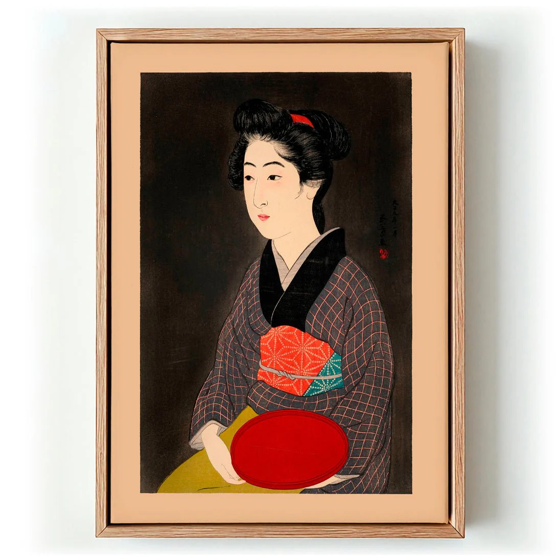 Waitress with a Red Traya Maid by Gōyo Hashiguchi