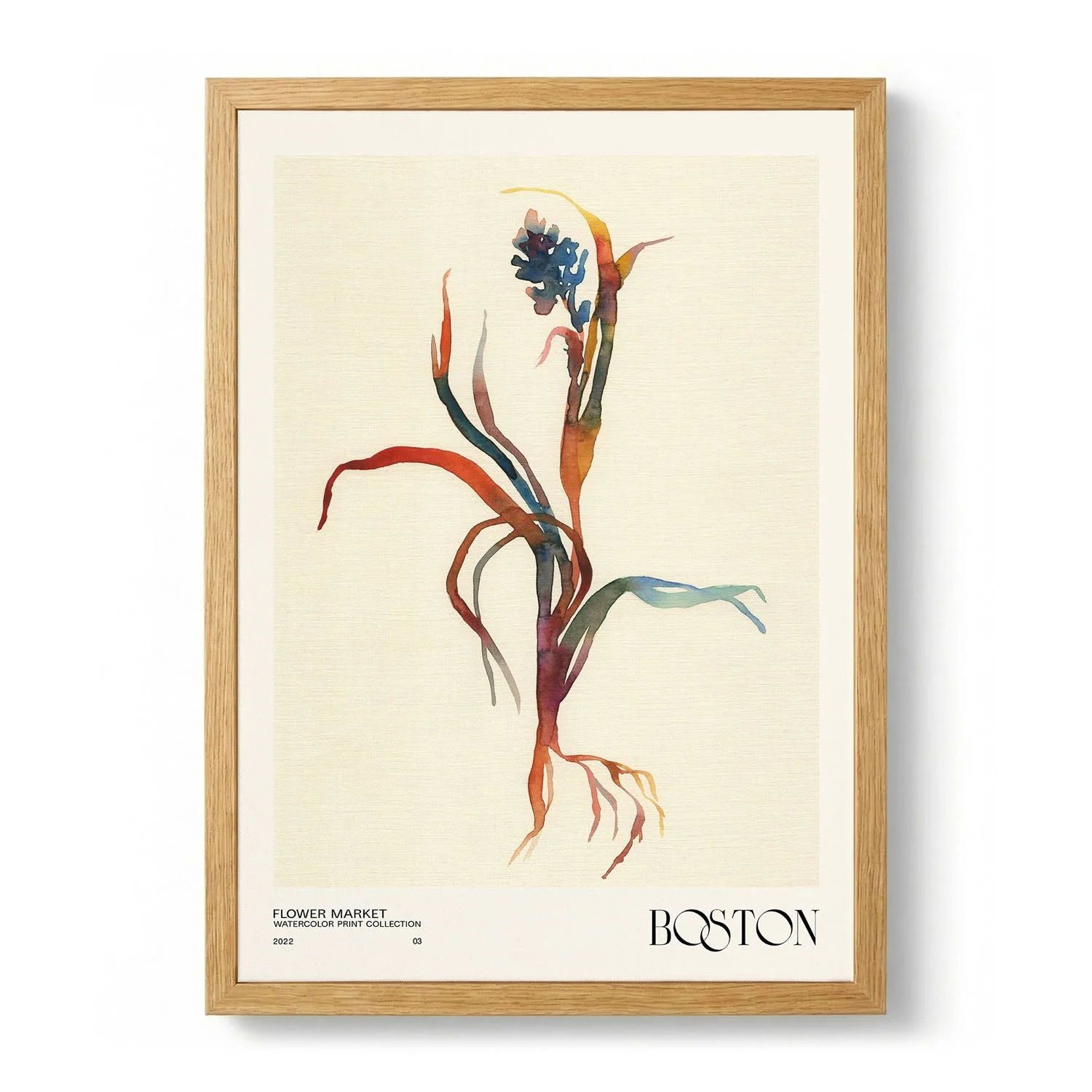 Watercolor print collection Flower market - Boston by NKTN