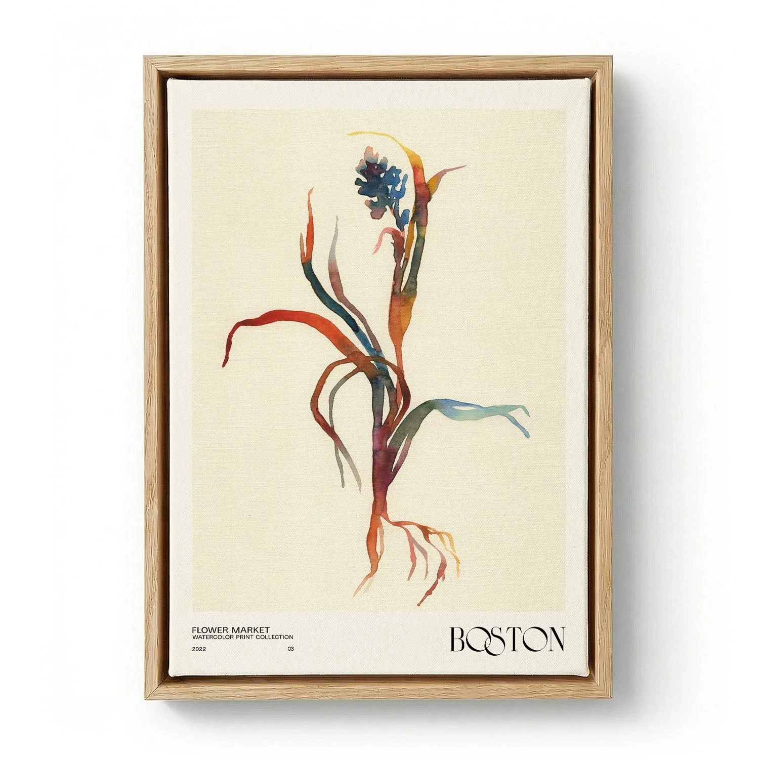 Watercolor print collection Flower market - Boston by NKTN