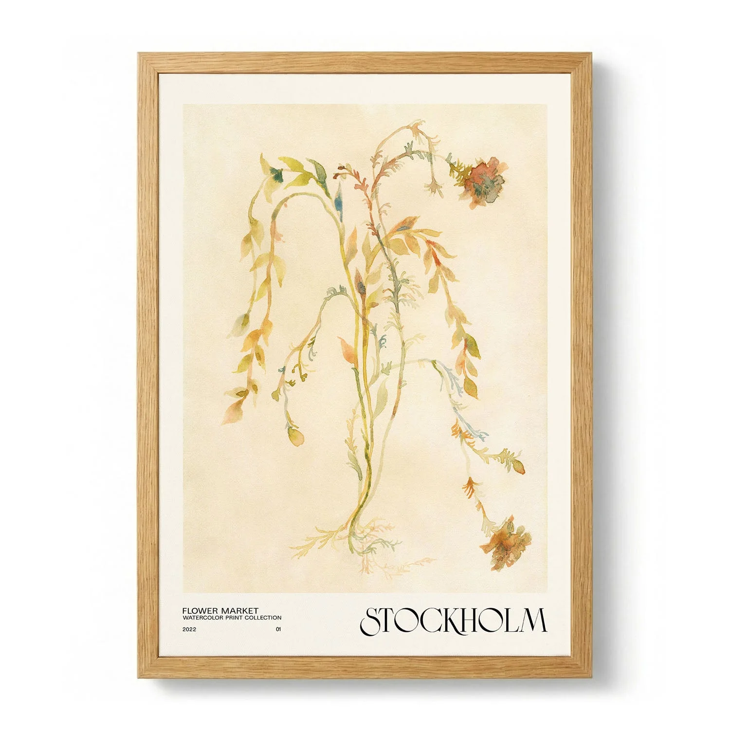 Watercolor print collection Flower market - Stockholm by NKTN