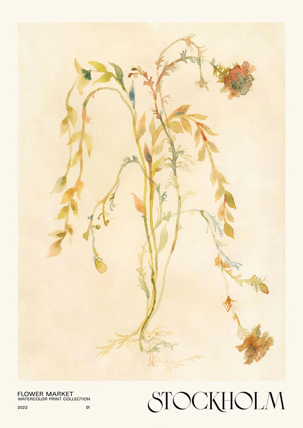 Watercolor print collection Flower market - Stockholm by NKTN - Image 7