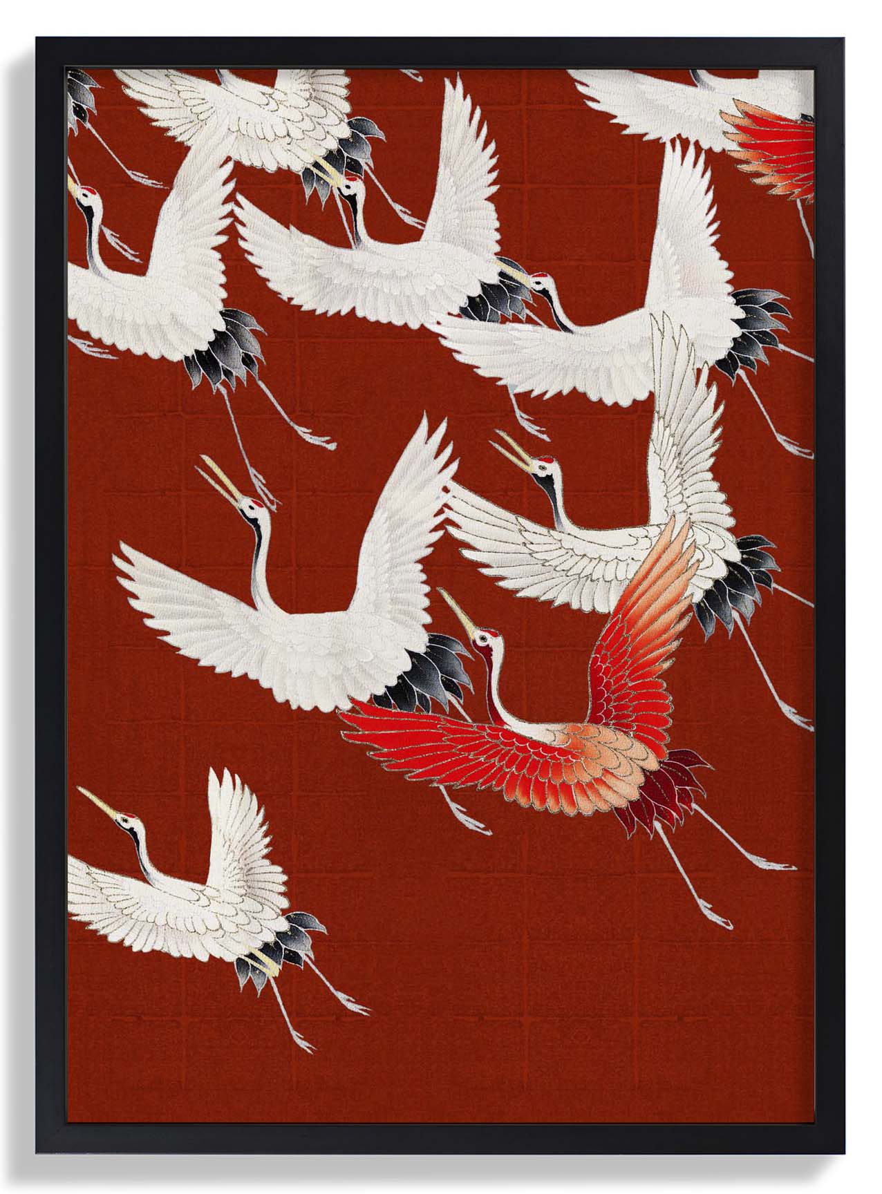 White Cranes in Red - Image 5