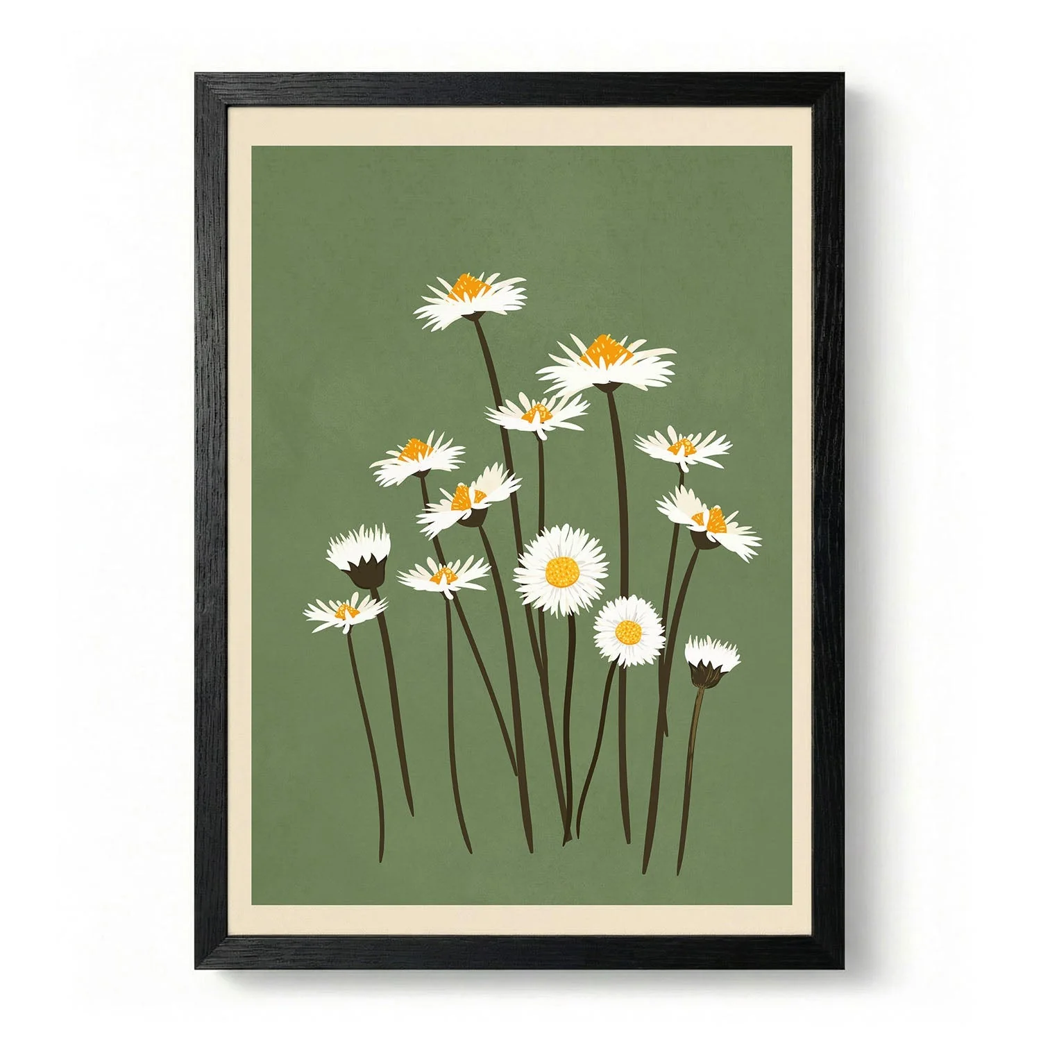 White Daisies on Green by Flow - Image 5