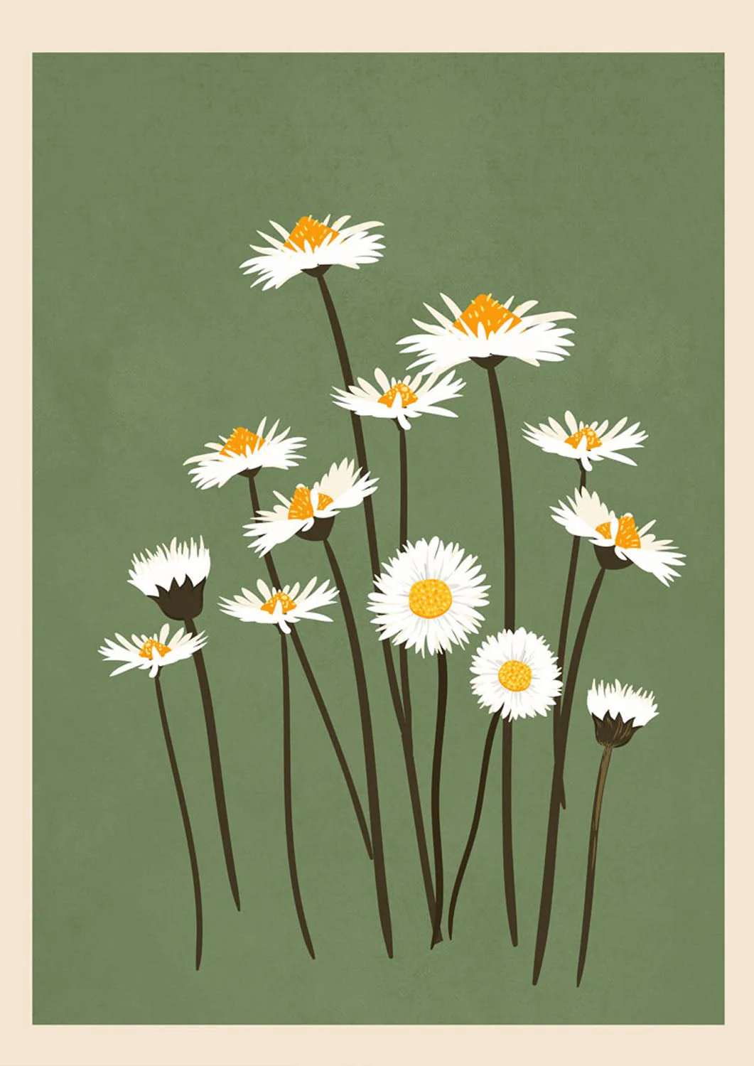 White Daisies on Green by Flow - Image 7