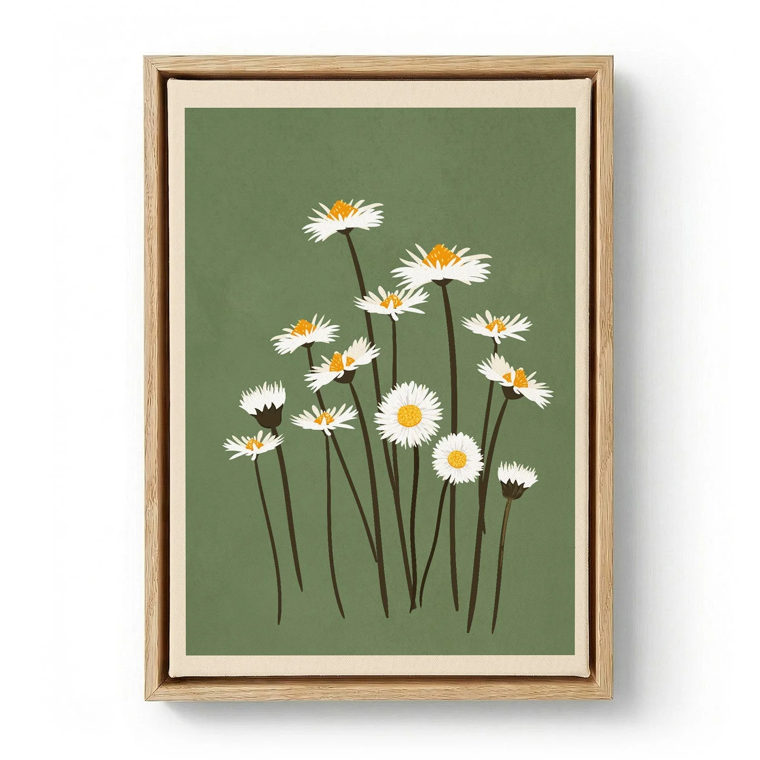 White Daisies on Green by Flow