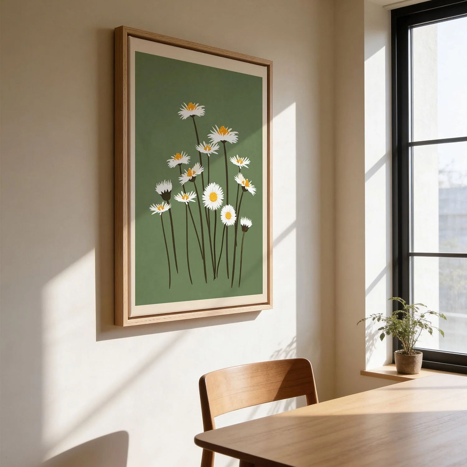 White Daisies on Green by Flow - Image 3