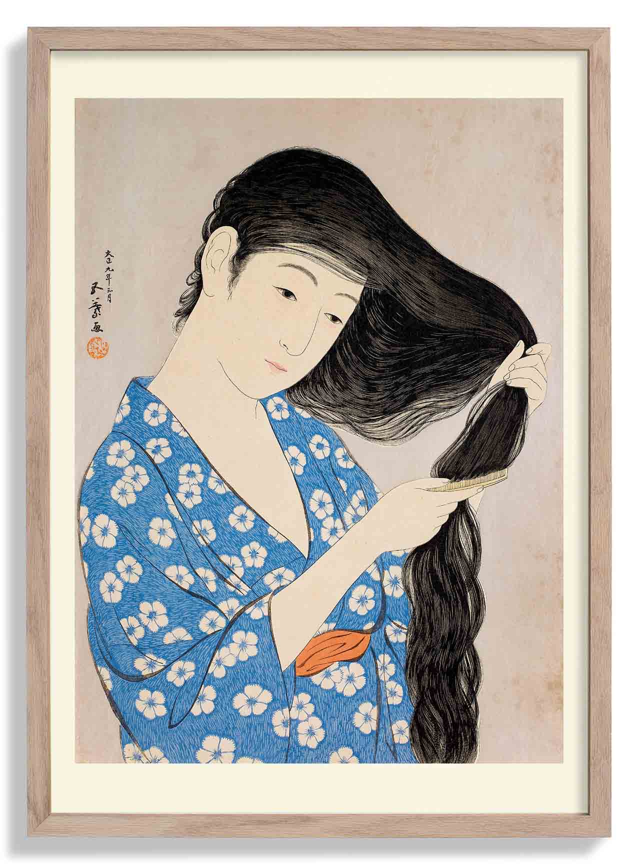 Woman Combing Her Hair by Gōyo Hashiguchi