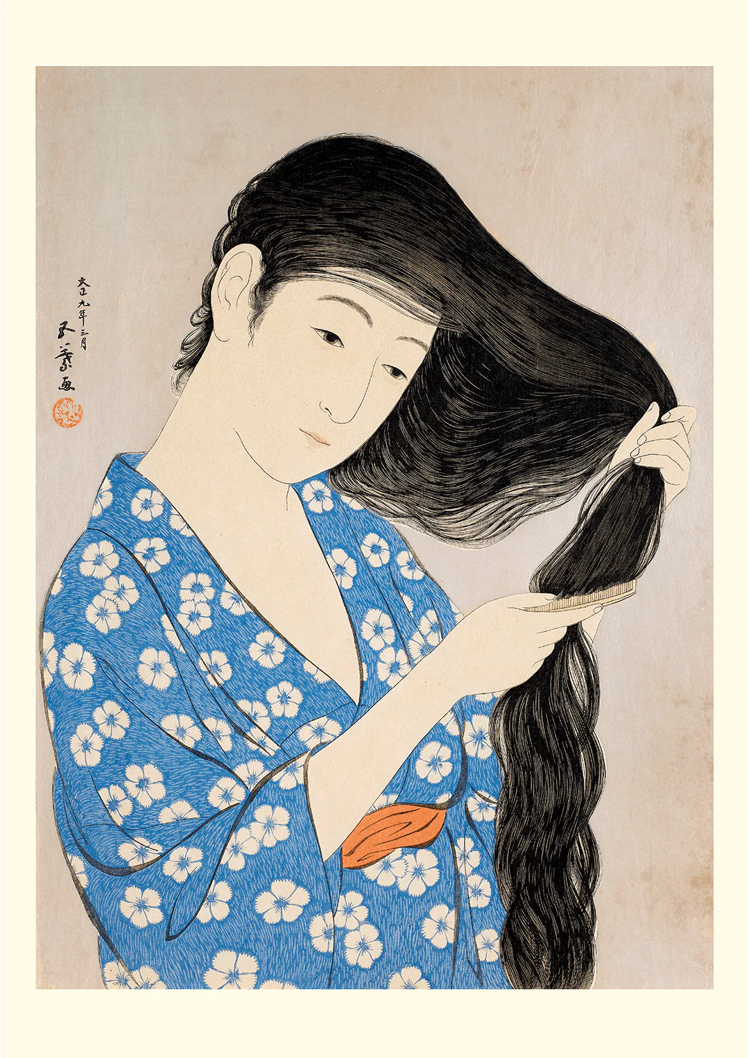 Woman Combing Her Hair by Gōyo Hashiguchi - Image 8