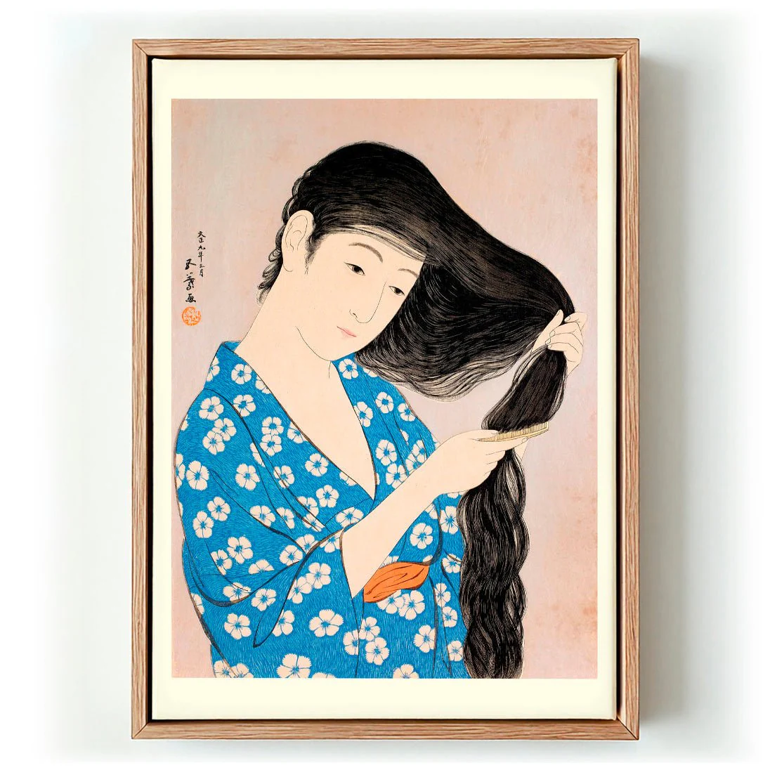 Woman Combing Her Hair by Gōyo Hashiguchi