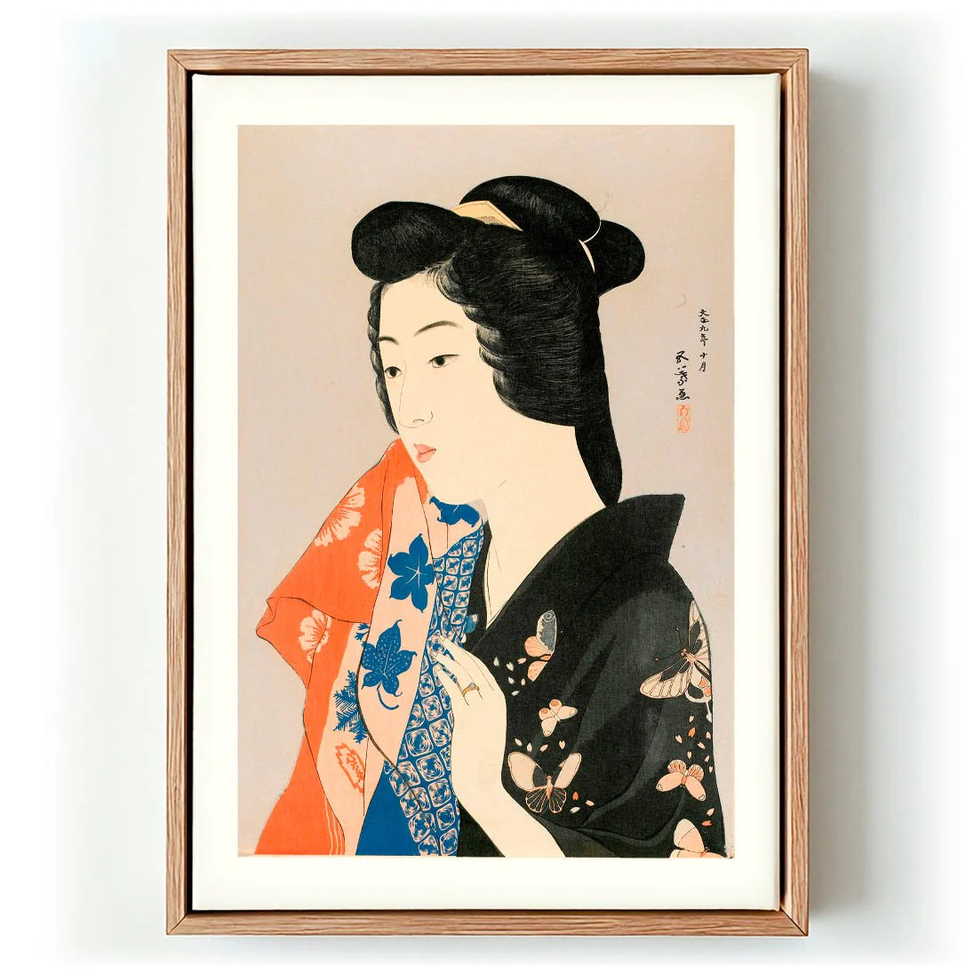 Woman Holding a Towel by Gōyo Hashiguchi