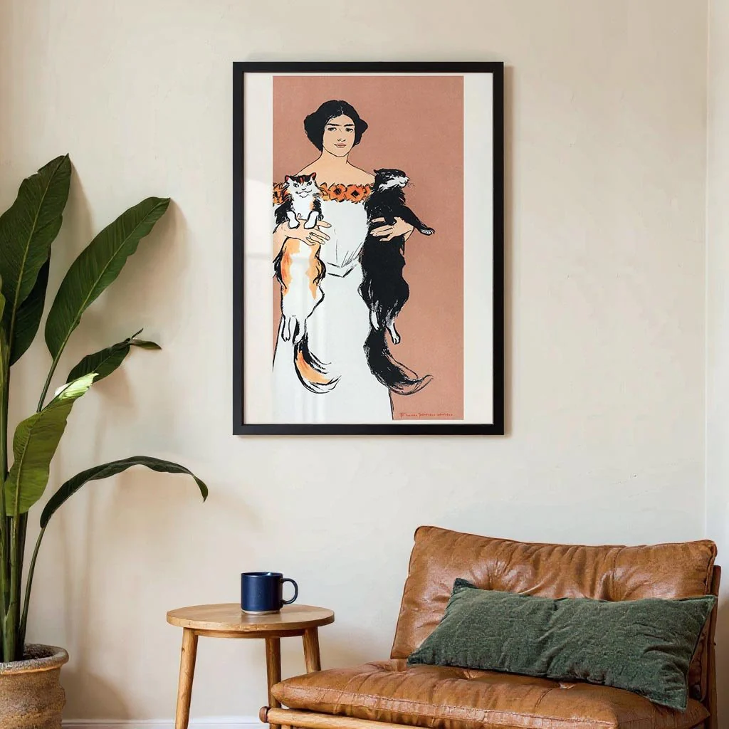 Woman Holding Cats by Edward Penfield - Image 3
