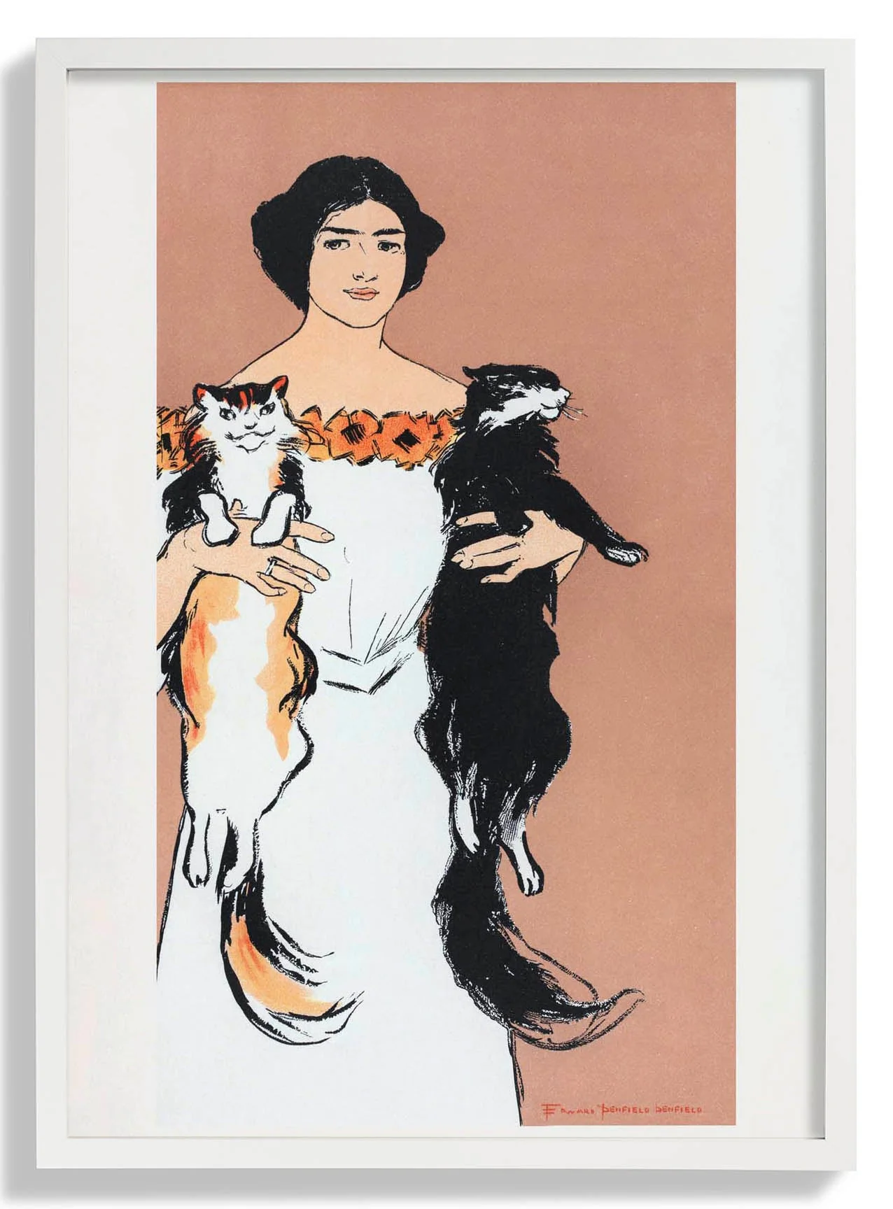 Woman Holding Cats by Edward Penfield - Image 5