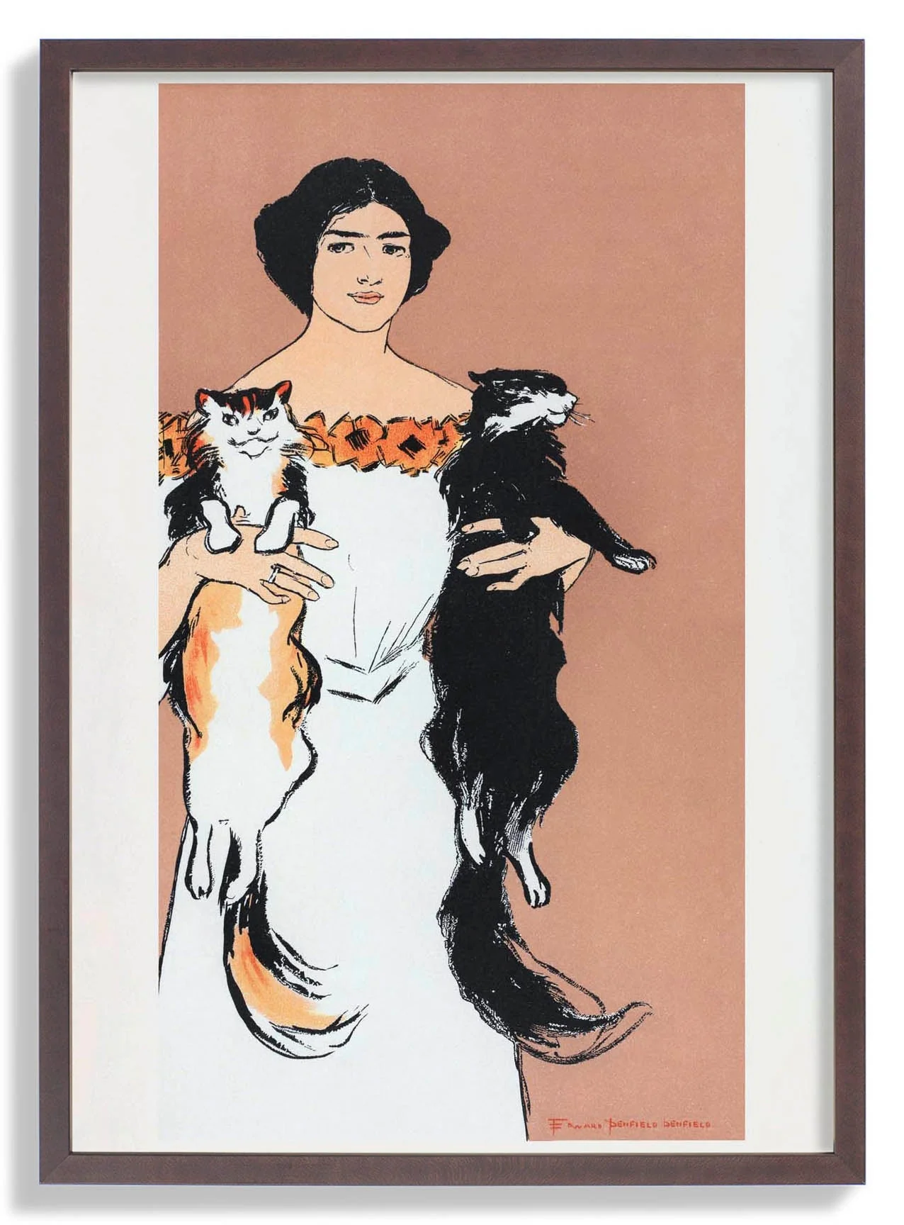 Woman Holding Cats by Edward Penfield - Image 7