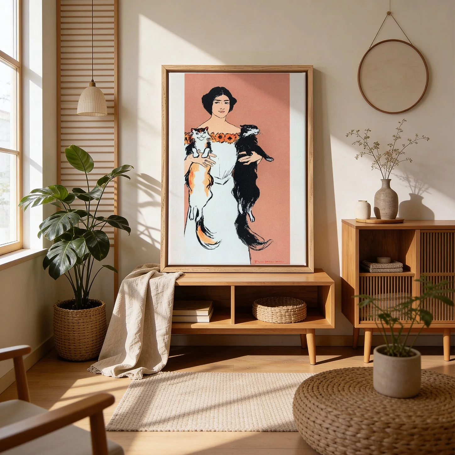 Woman Holding Cats by Edward Penfield - Image 4