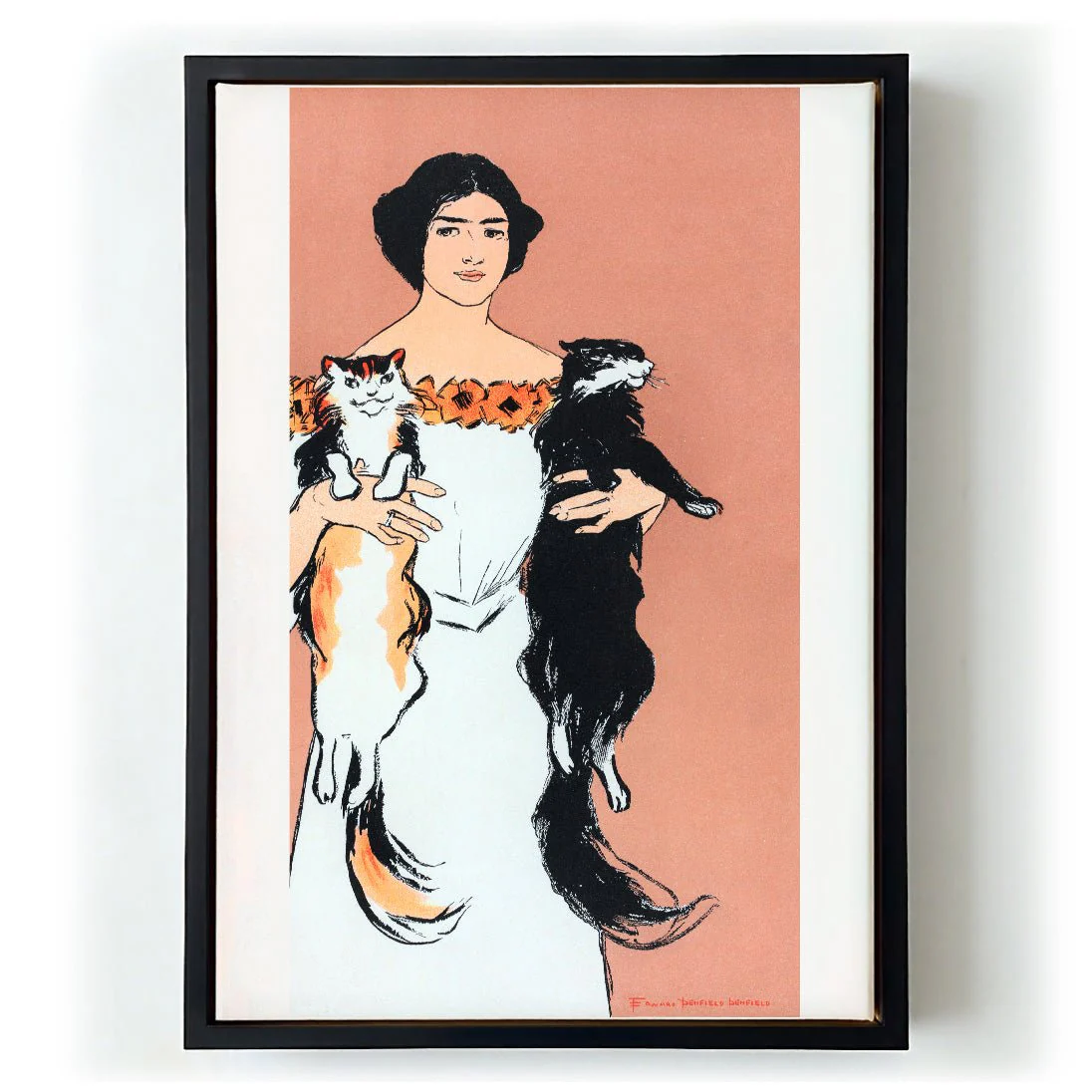 Woman Holding Cats by Edward Penfield - Image 6