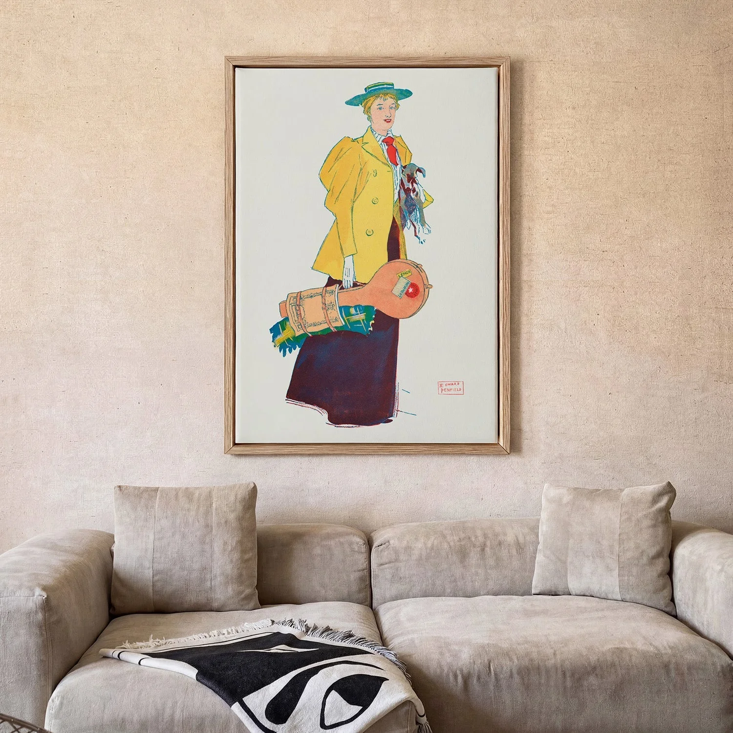 Woman Holding Dog and Stuffs by Edward Penfield - Image 2