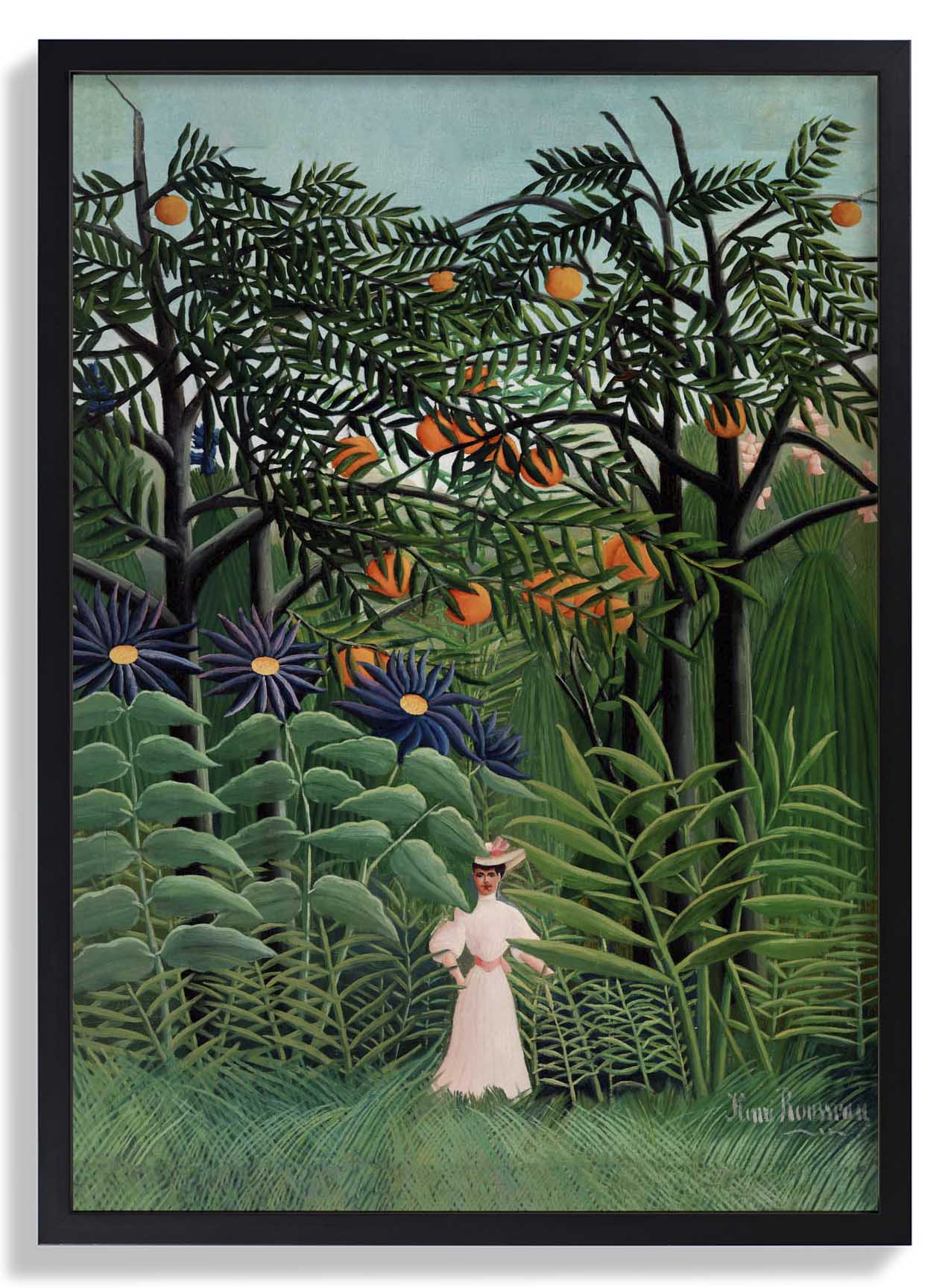 Woman Walking in an Exotic Forest by Rousseau Art Print - Image 3