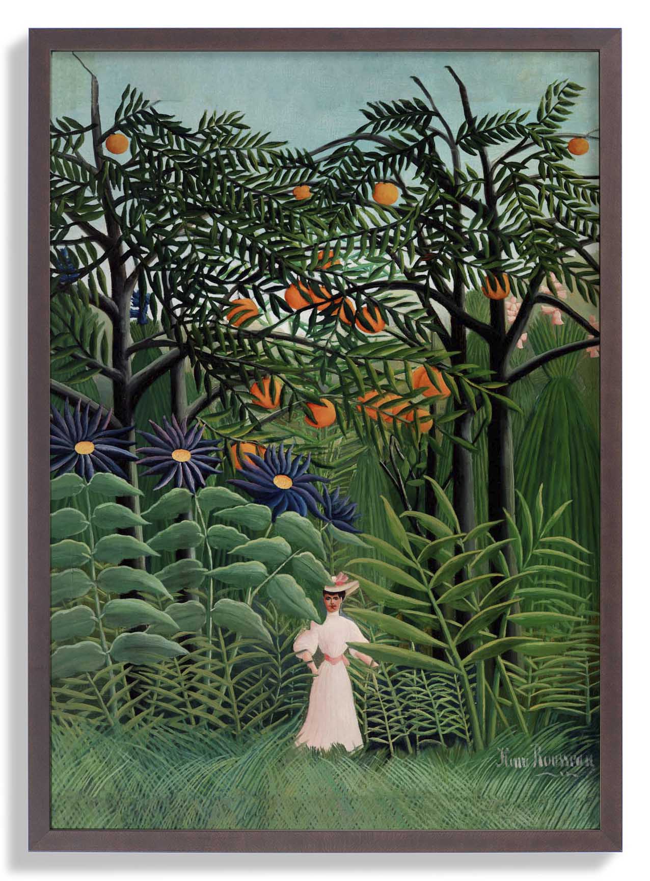Woman Walking in an Exotic Forest by Rousseau Art Print - Image 4