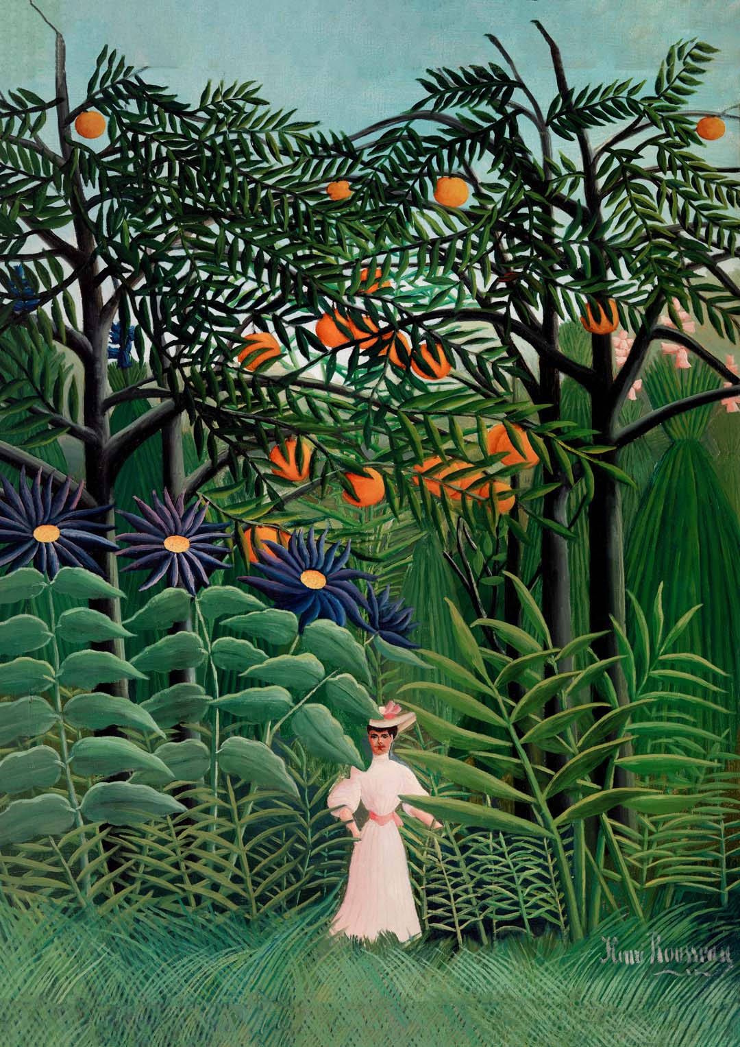 Woman Walking in an Exotic Forest by Rousseau Art Print - Image 5