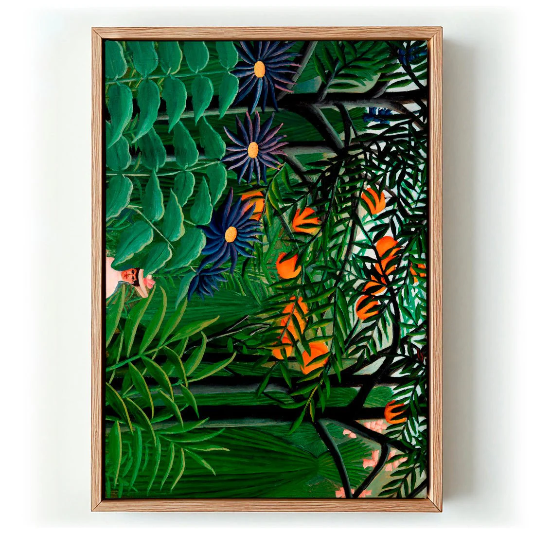 Woman Walking in an Exotic Forest by Rousseau Art Print
