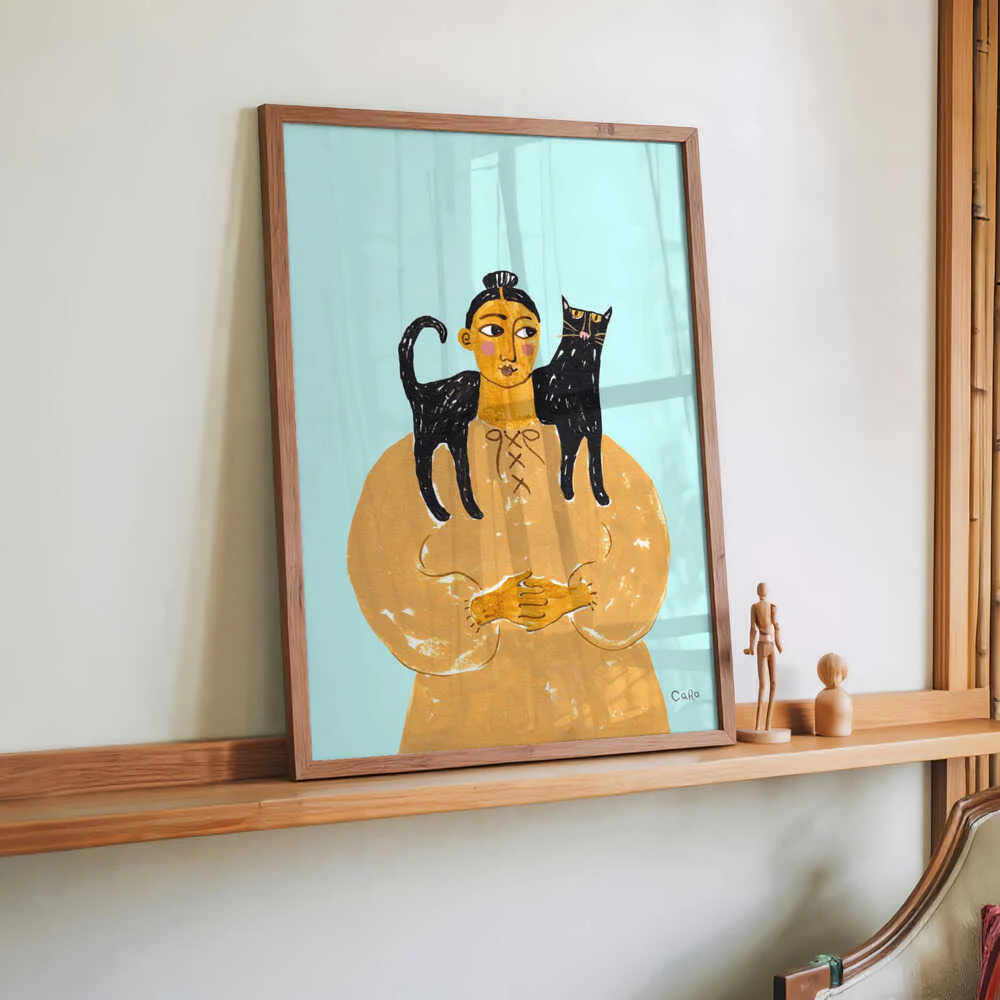 Woman with Cat by Caroline Roberts - Image 2