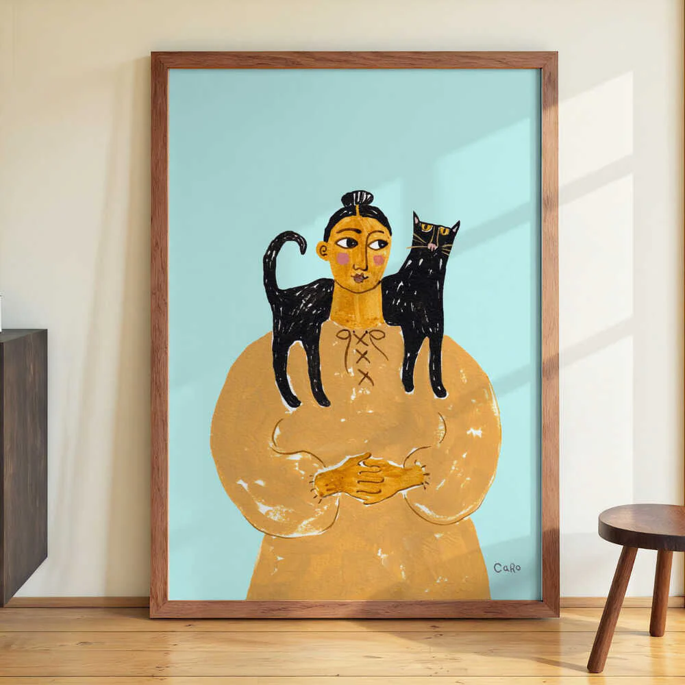 Woman with Cat by Caroline Roberts - Image 3