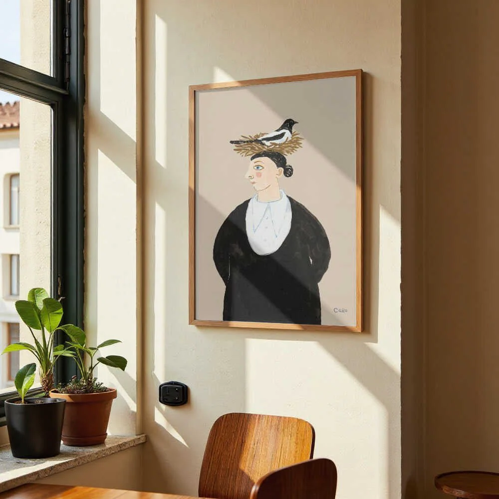 Woman with Magpie by Caroline Roberts - Image 4
