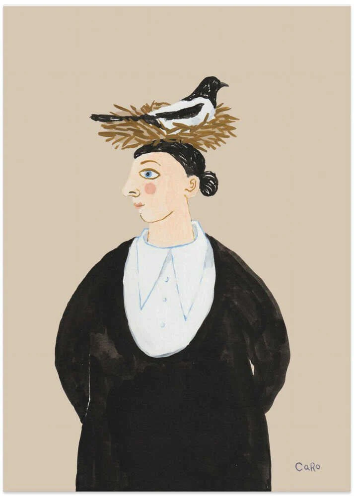 Woman with Magpie by Caroline Roberts - Image 8