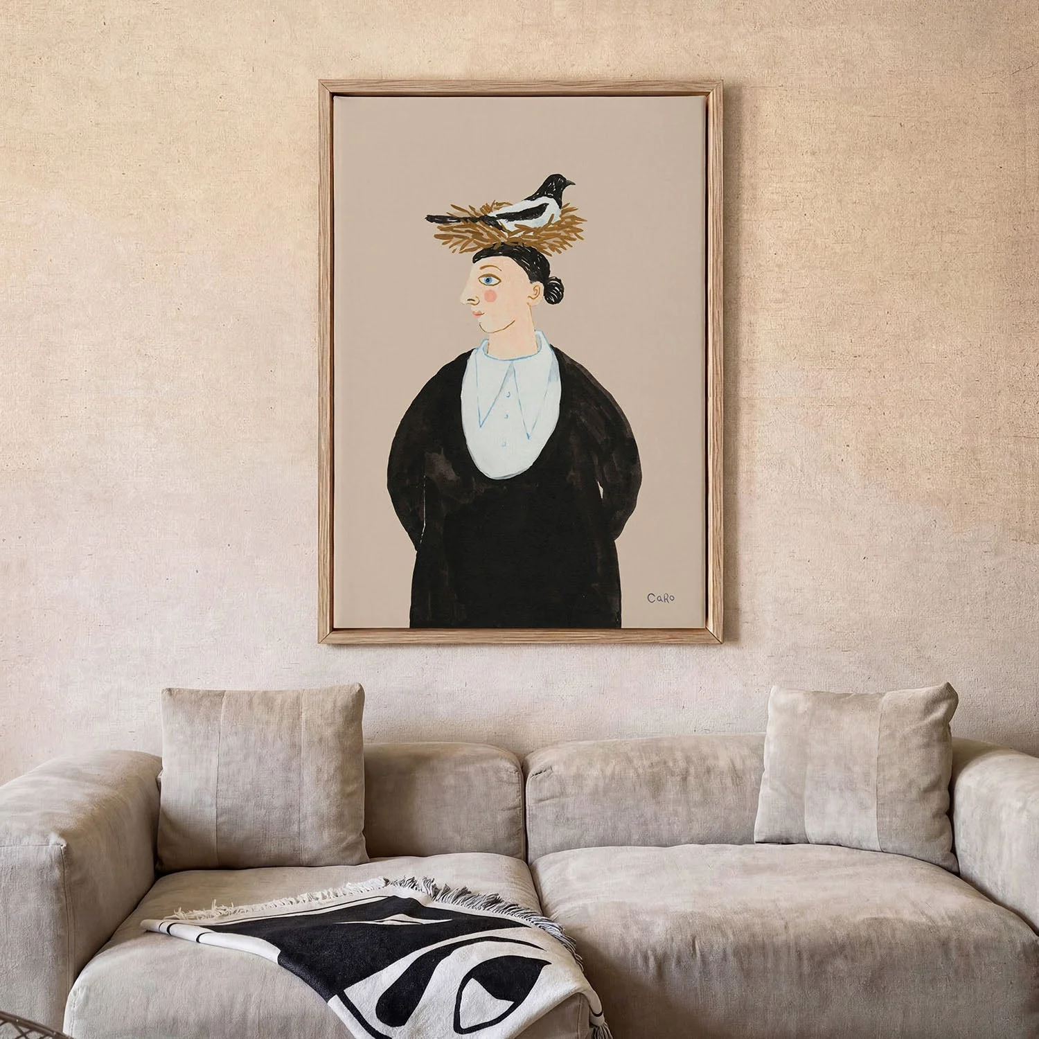Woman with Magpie by Caroline Roberts - Image 2