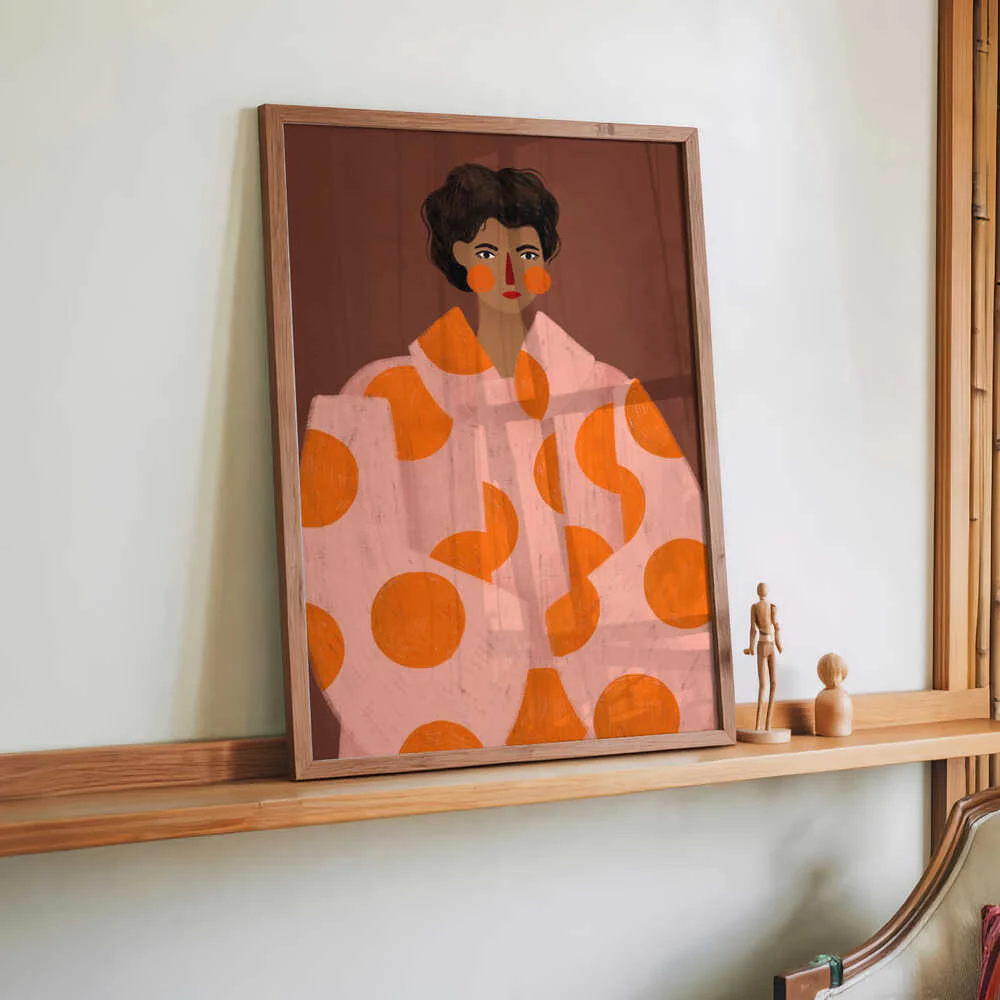 Woman With Orange Dots by Bea Müller - Image 2